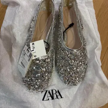 ZARA 스팽글 펌프스 발레 슈즈