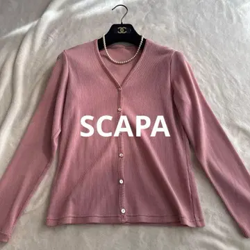 SCAPA 스캐파 트리아세테이트 핑크 가디건