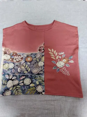 기모노 리메이크, 순수 실크, 스이잔 공방의 츠지가하나 시보리 튜닉