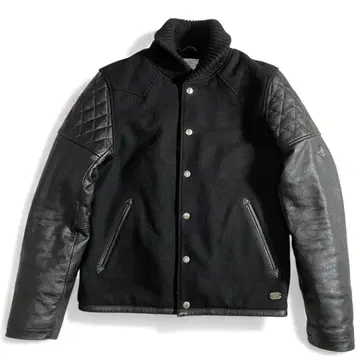 클라이미 바시티 자켓 가죽 절개 충전솜