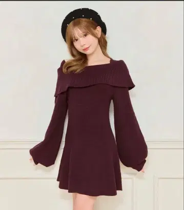 apres jour 오프숄더 니트 원피스