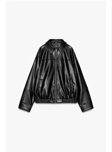 ZARA 인조 가죽 봄버 자켓 S