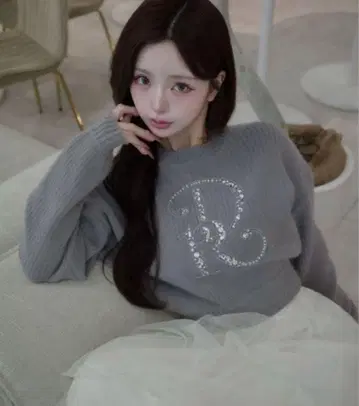 다리치 DR 비쥬 볼륨 리브 니트탑 그레이