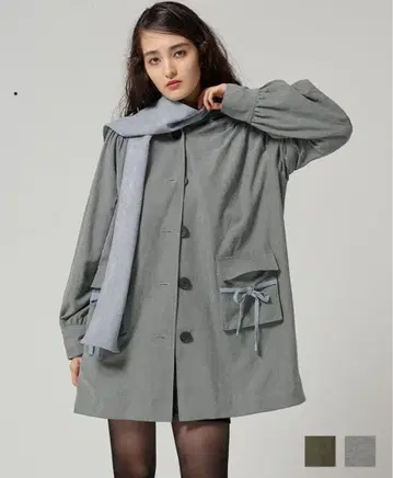 스톨 포함 후디 코트 TINA:JOJUN