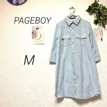 10613 PAGEBOY 페이지 보이 데님 셔츠 원피스 M 코튼