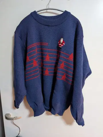 크리스마스 스웨터 네이비 구제 빈티지