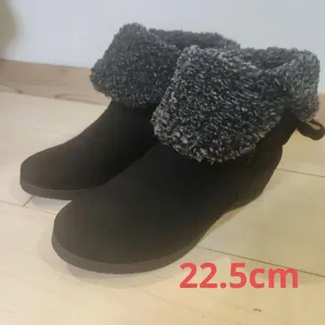 허브 부츠 블랙 22.5cm 블랙 스웨이드 어그 부츠 인힐