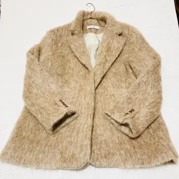 [ 새상품급 ] Sachat ( 바라 ) 샤기 코트 베이지 모 60%