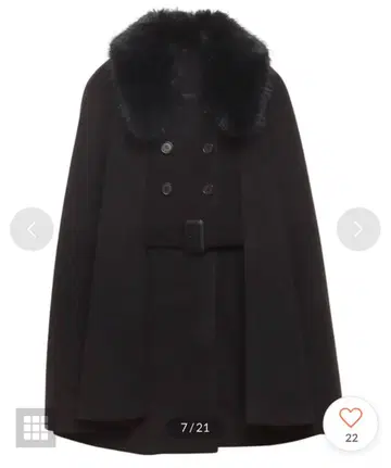 eimy istoire 인조 모피 칼라 망토 코트