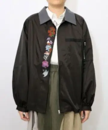 553235: 여우와 꽃 자수 튤 레이어드 블루종