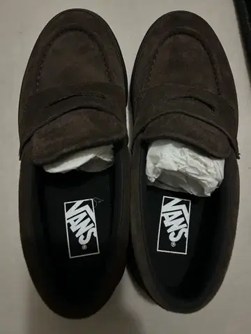 VANS 브라운 로퍼 스니커즈 슬립온 24cm