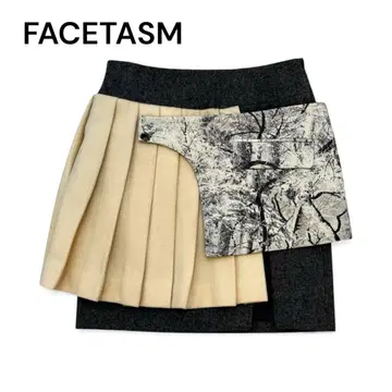 FACETASM 파세타즘 레이어드 플리츠 울 랩스커트