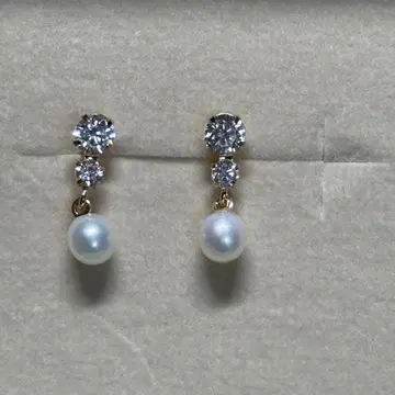 츠츠미 담수 펄 드롭 귀걸이 K10