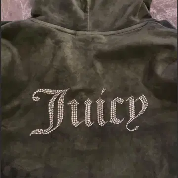 레어 Juicy Couture XL 올리브 그린 후드티