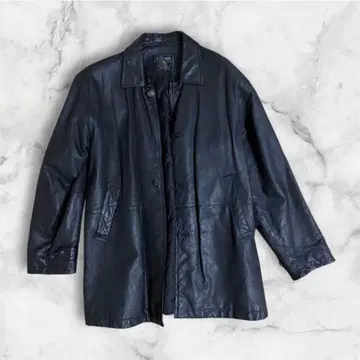 GLEEMAN 블랙 가죽 코트 L 사이즈