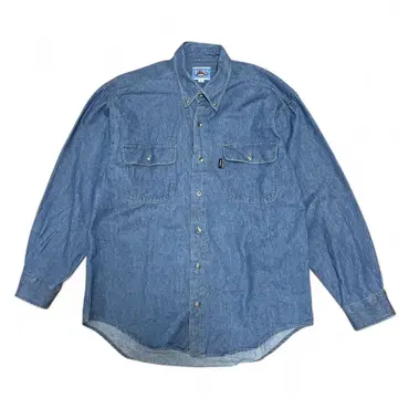 빅 필드 데님 셔츠 긴팔 인디고 남성용 면 100% L 사이즈