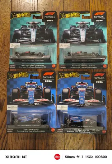 핫휠 F1 4대 세트 VISA 츠노다 유키 메르세데스 해밀턴