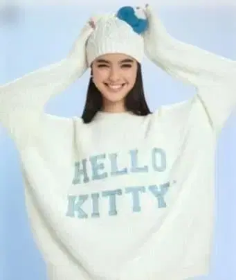 포에버21 헬로키티 니트 모자 블루엔젤 니트 와치