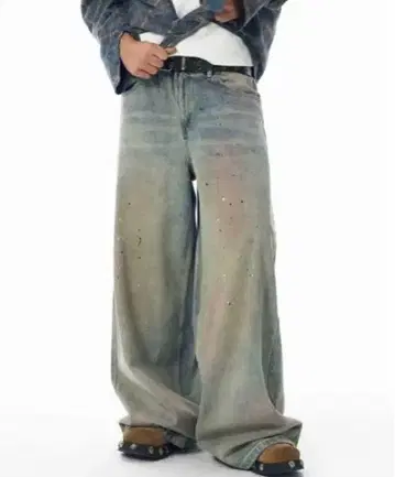 MENES JHYQ 더티 배기 데님