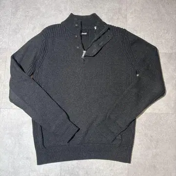 [ Schott ] 하프 지퍼 스웨터 L 짙은 그레이