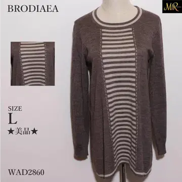 새상품급 BRODIAEA 상의 니트 긴팔 보더 크루넥 심플