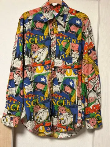 ERL 이알엘 코믹 프린트 긴팔 셔츠