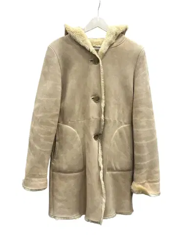 IENA 후드 부착 무스탕 코트