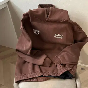 Hashtag Memory 브라운 후드티