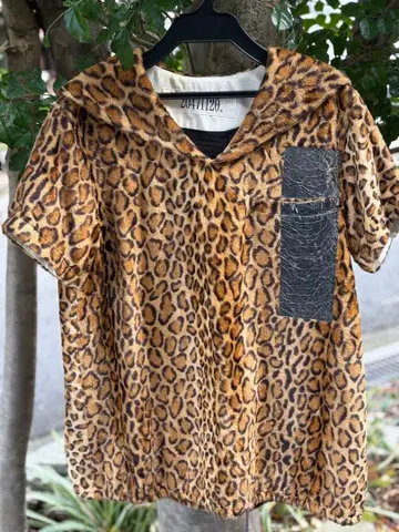 초레어 20471120 레오파드 무늬 반팔 세일러 셔츠 데드스탁