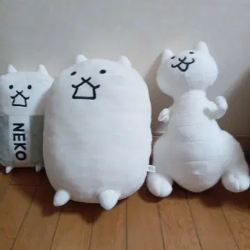 냥코 대전쟁 봉제 인형 화이트 그레이