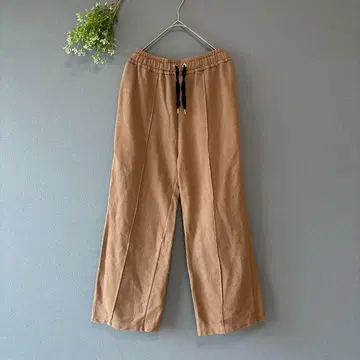 시프리 (M) 거즈 원단 센터 프레스 허리밴딩 거즈 타월 팬츠