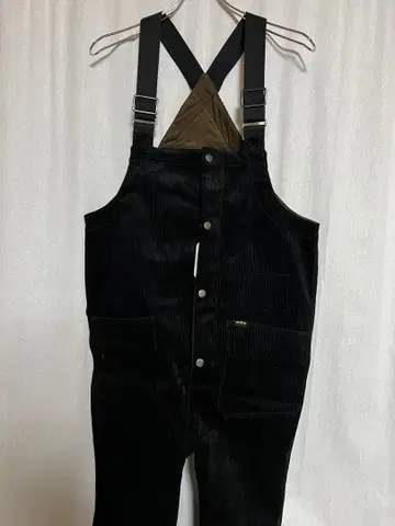 새상품 부루코 웜 오버롤 코듀로이 블랙 M