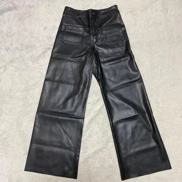 ZARA 와이드 인조 가죽 팬츠 속기모