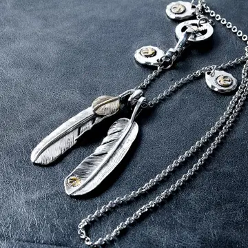 실버 925 남성용 초커 이글 페더