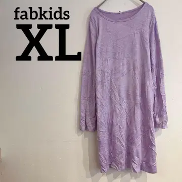fabkids [ XL ] 연보라 허리 리본 포함 롱 원피스