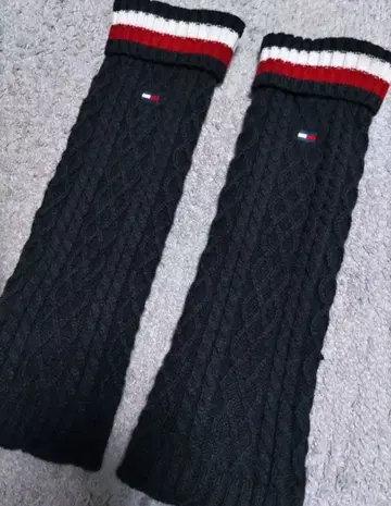 타미힐피거 골프 레그 워머 케이블 니트 네이비