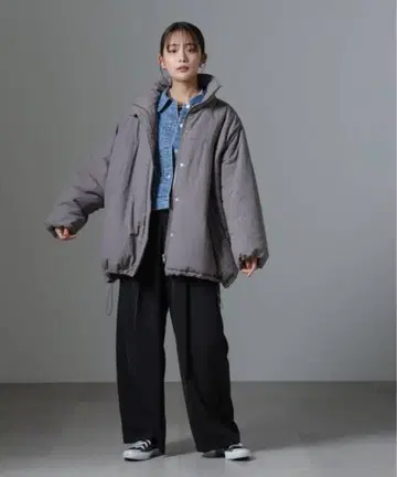 나노 유니버스 발수 가공 충전솜 스탠드 오버 지퍼 블루종