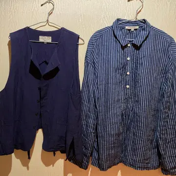 블라우스, 베스트 2세트 네이비