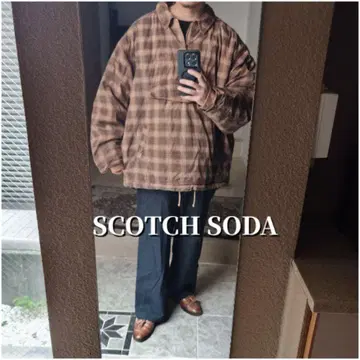 SCOTCH SODA 체크 무늬 풀오버 다운 자켓