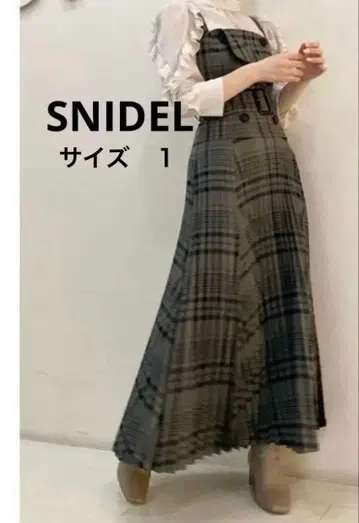 스나이델 트렌치 점프 스커트 롱 체크 그레이 사이즈 1