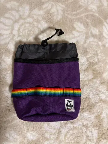 CHUMS 보라색 초크 백 택 포함 새상품 레인보우