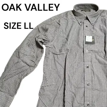 미사용품 OAK VALLEY 하운드투스 긴팔 셔츠 블랙 사이즈 LL