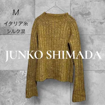 새상품급 준코 시마다 니트 고급 이탈리아 실크 캐주얼 내추럴 M