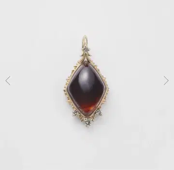 Agete 앰버 다이아몬드 K10 목걸이 참