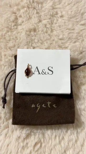 Agete 앰버 다이아몬드 K10 목걸이 참