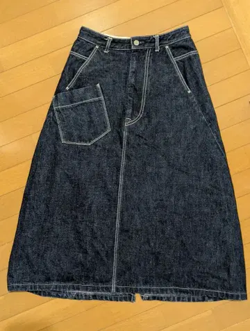 미나페르호넨 데님 롱 스커트 프론트 포켓 부착