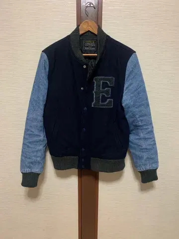 EDWIN 바시티 자켓 네이비/데님 E 자수 L 사이즈