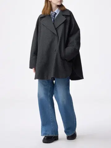 GU 코지 멜톤 케이프 코트