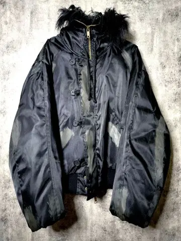 N-2B 블랙 퍼 플라이트 자켓 페인트