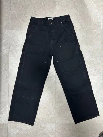 블랙 와이드 레그 데님